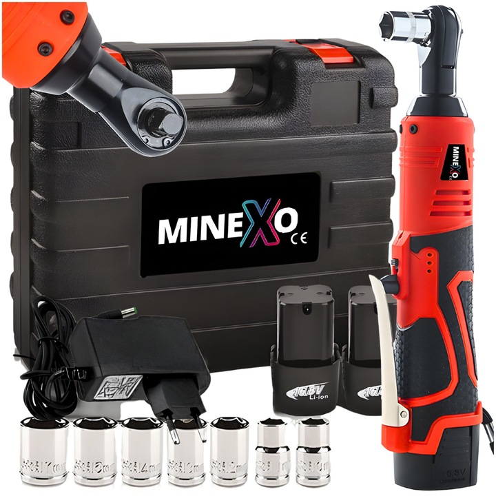 KLUCZ UDAROWY AKUMULATOROWY GRZECHOTKA 16,8V + 2x BATERIA + 7 NASADEK 3/8