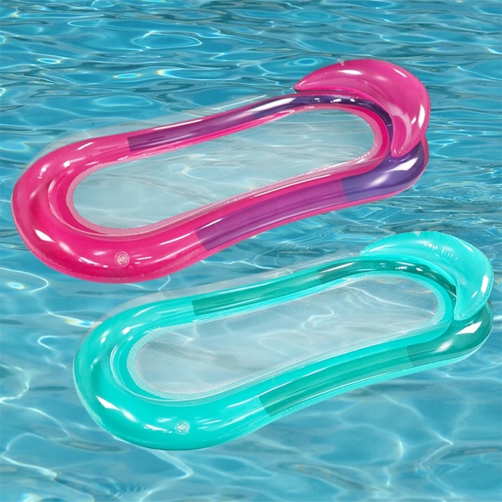 MATERAC DMUCHANY Z SIATKĄ DO PŁYWANIA LEŻAK PLAŻOWY HAMAK WODNY NA BASEN