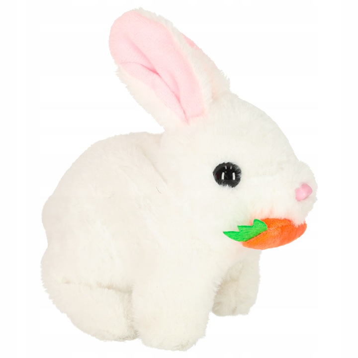 ZABAWKA INTERAKTYWNA PLUSZOWY KRÓLIK Z MARCHEWKĄ CHODZI I RUSZA USZAMI