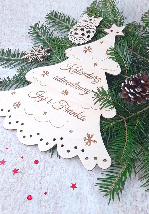 Drewniany kalendarz adwentowy, baza do kalendarza