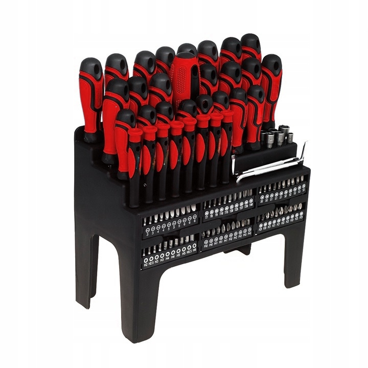 ZESTAW ŚRUBOKRĘTÓW WKRĘTAKÓW BITÓW STOJAK 100-EL