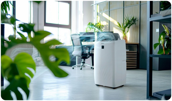 Klimatyzator przenośny z funkcją grzania 4kW OSUSZACZ 34l/24h WiFi BD-581