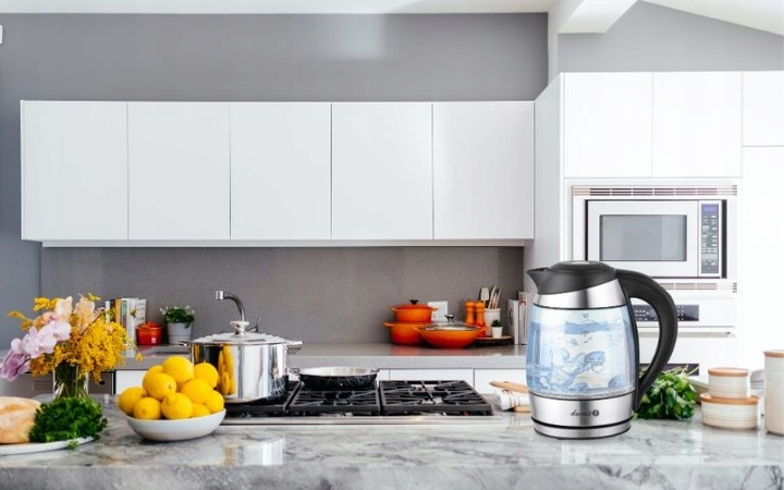 Czajnik elektryczny z regulacją temp. szklany podświetlenie LED 1,8l 2200 W