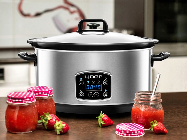 Wolnowar Garnek ceramiczny Slow Cooker Yoer INOX LCD 320W 6,5L +Programator