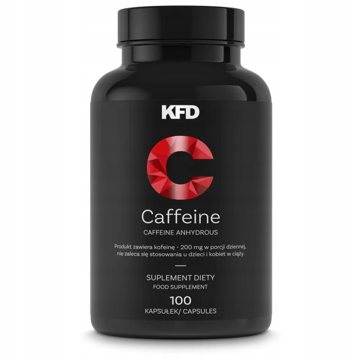 KFD CAFFEINE - KOFEINA - 200 mg - 100 kapsułek