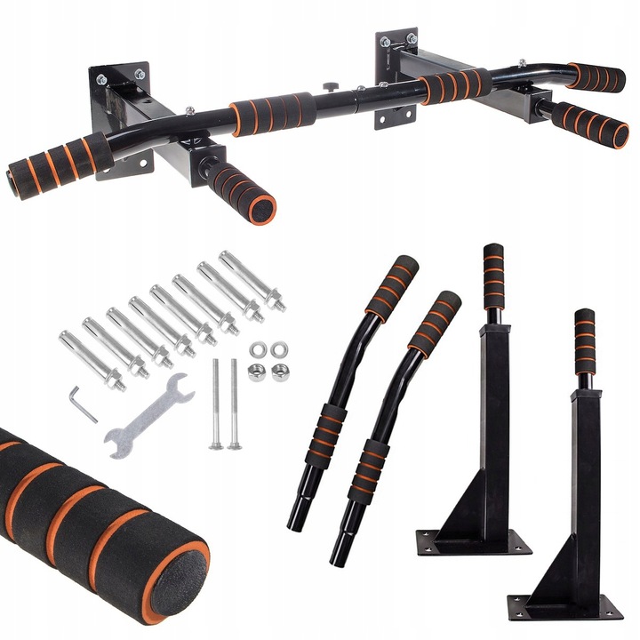 DRĄŻEK DO PODCIĄGANIA WZMOCNIONY PRO ĆWICZEŃ ŚCIENNY 250 KG MULTI CHWYT