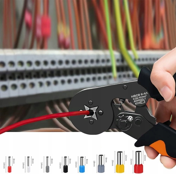 ZACISKARKA DO TULEJEK PRASKA KONEKTORÓW KOŃCÓWEK KABLI 1200 TULEJEK