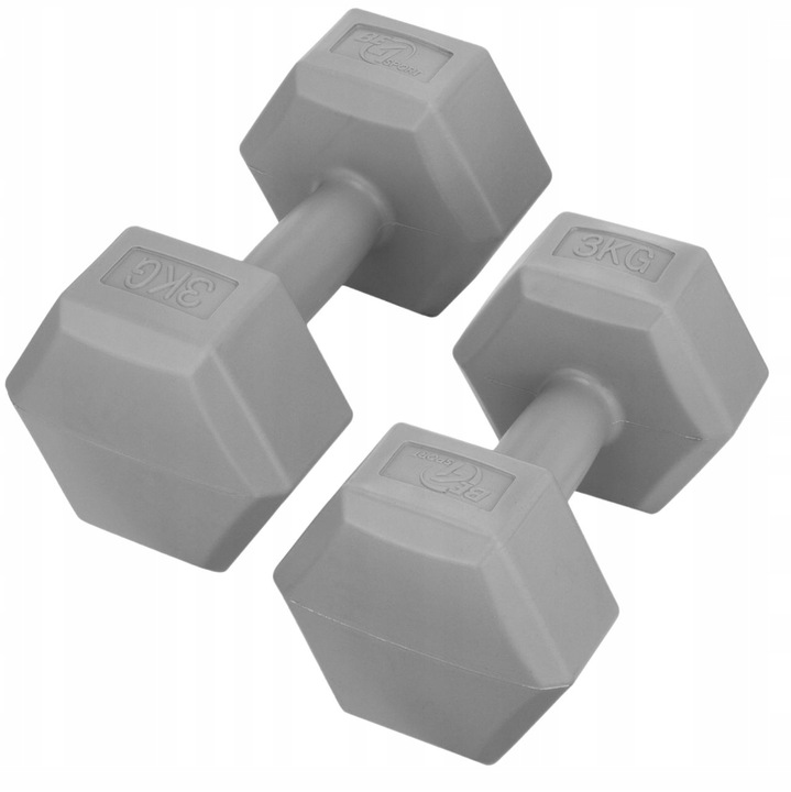 Zestaw Hantli Hantle Bitumiczne Ciężarki do Ćwiczeń Fitness Siłownia 2x 3kg