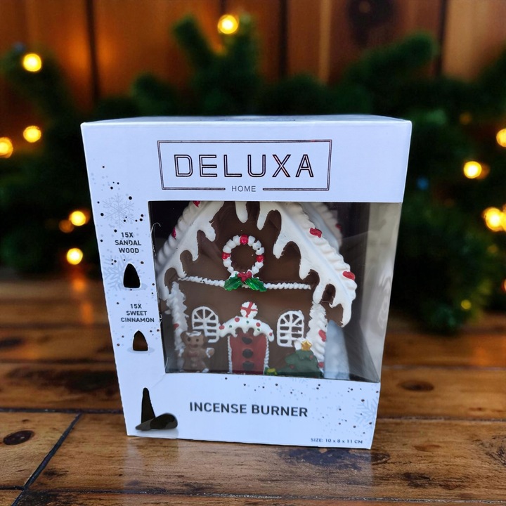 Kominek zapachowy świąteczna figurka domek Podstawka pod kadzidełka