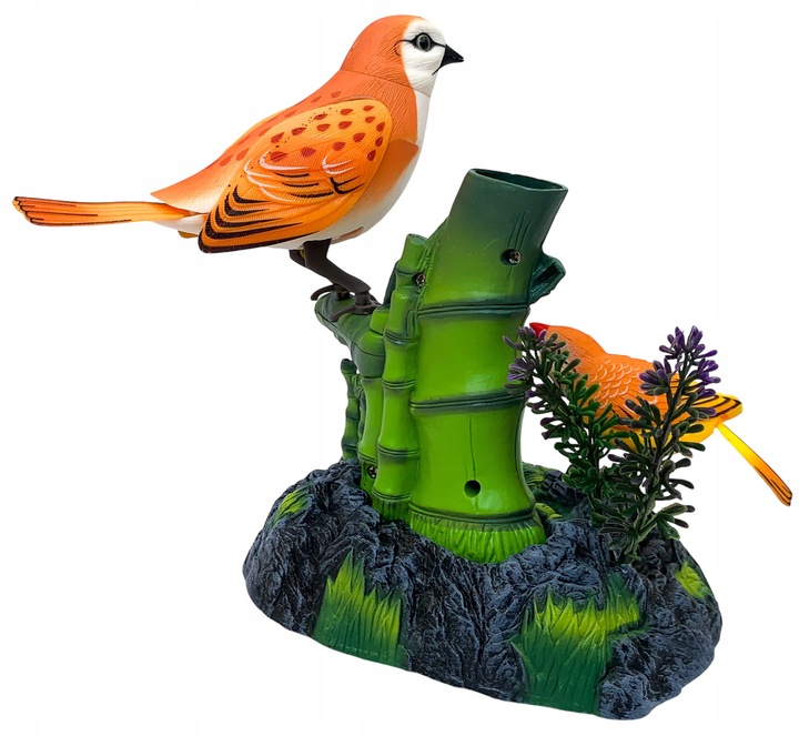 Ruchome ptaszki śpiewające pojemnik na biurko przybory figurka interakrywna
