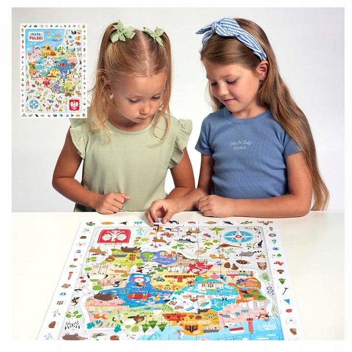 CzuCzu Puzzle Obserwacyjne MAPA POLSKI Układanka Edukacyjna 100 Elementów