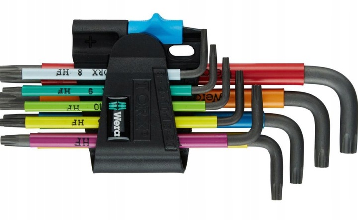 Klucze trzpieniowe Torx 9 sztuk 967 SL/9 Multicolour TORX HF Wera