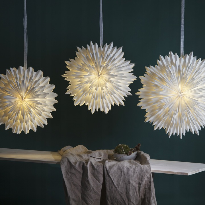 Gwiazda wisząca biała ICE 70 cm