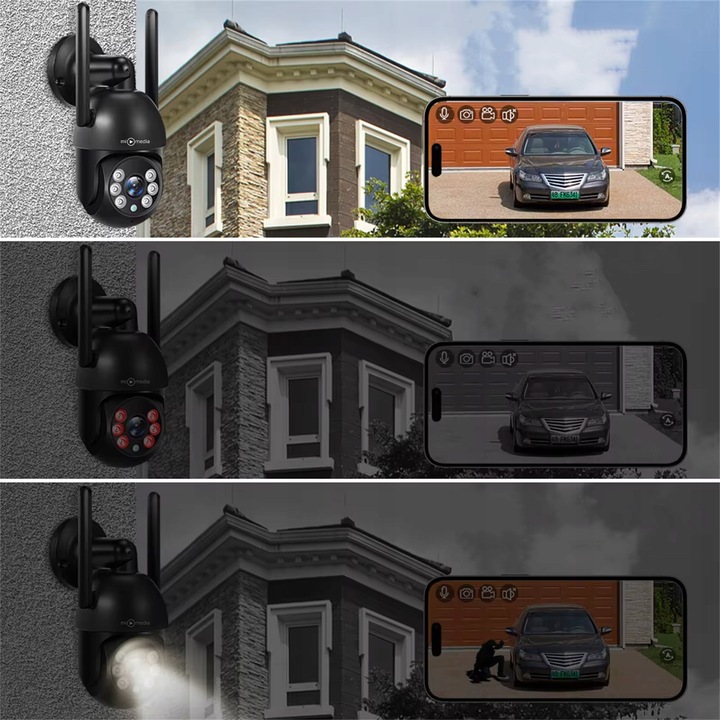 Kamera Zewnętrzna WiFi Obrotowa IP Do Monitoringu Domu Tuya 5MPx ZOOM 5Mp