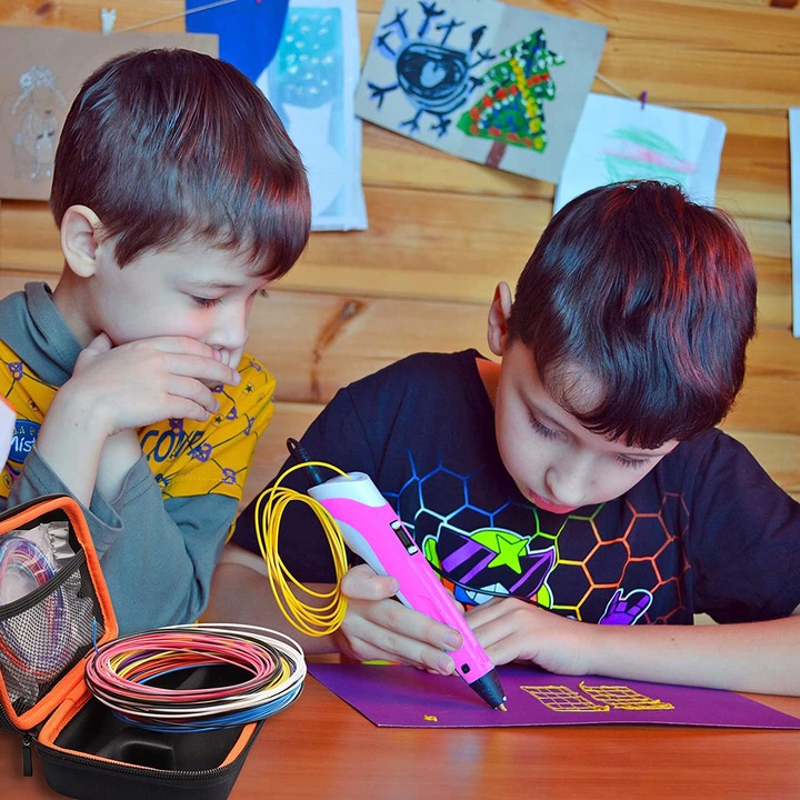 DŁUGOPIS 3D DRUKARKA DLA DZIECI / MEGA ZESTAW FILAMENT WKŁADY KOLOROWE 110M