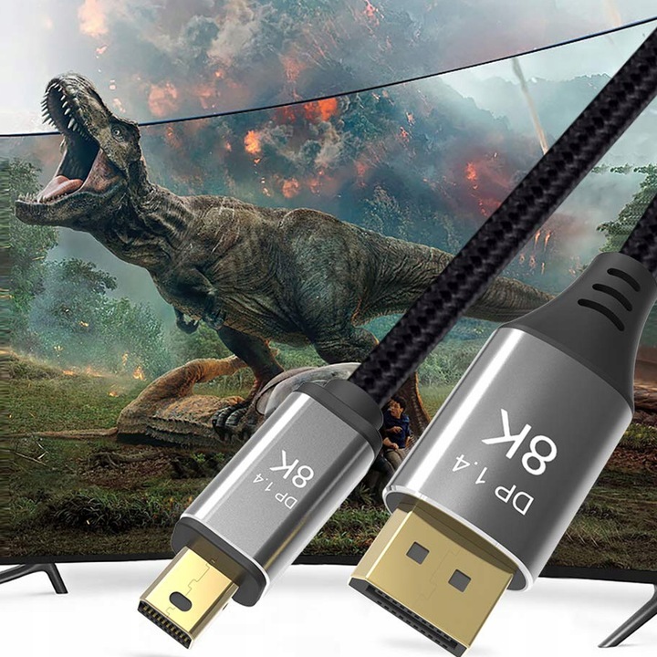 KABEL MINI DISPLAYPORT DO DISPLAYPO DP 1.4 PRO 8K 4K 144 Hz THUNDERBOLT 2M