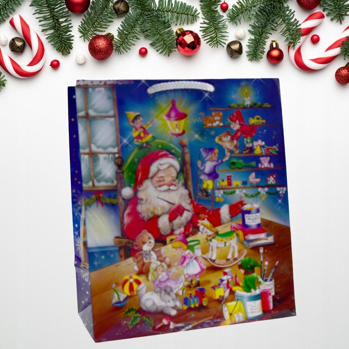 TOREBKI prezentowe ŚWIĄTECZNE TORBA prezenty ŚWIĘTA MIKOŁAJ 20x11x24cm x10
