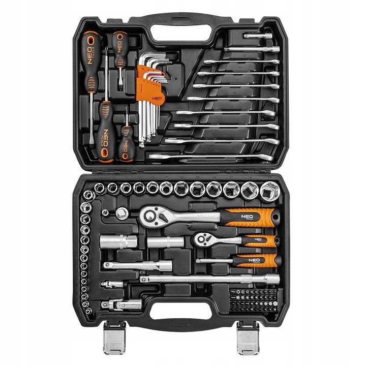 NEO 10-206 ZESTAW KLUCZE NASADOWE 1/2", 1/4" TORX NASADKI WALIZKA 100el