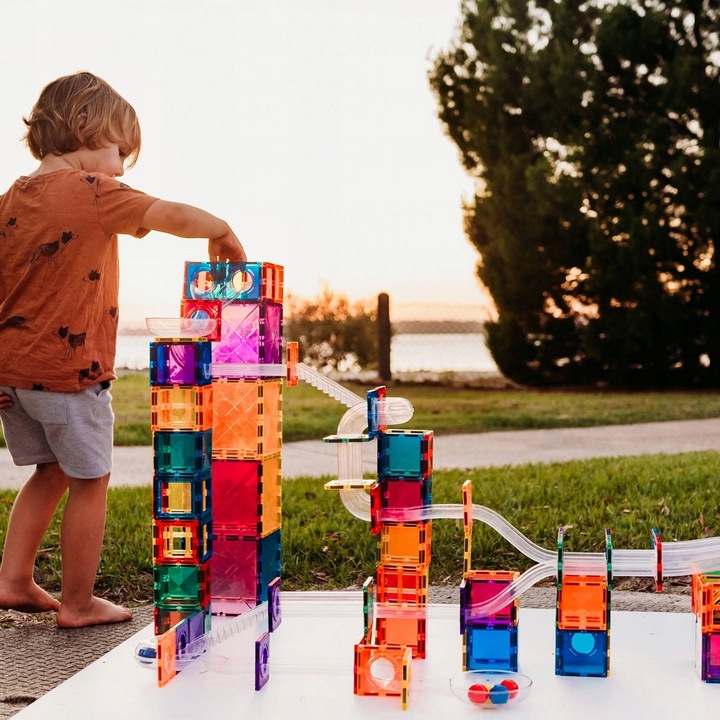 Magnetyczne klocki konstrukcyjne Connetix - kulodrom Ball Run Pack 92 el.