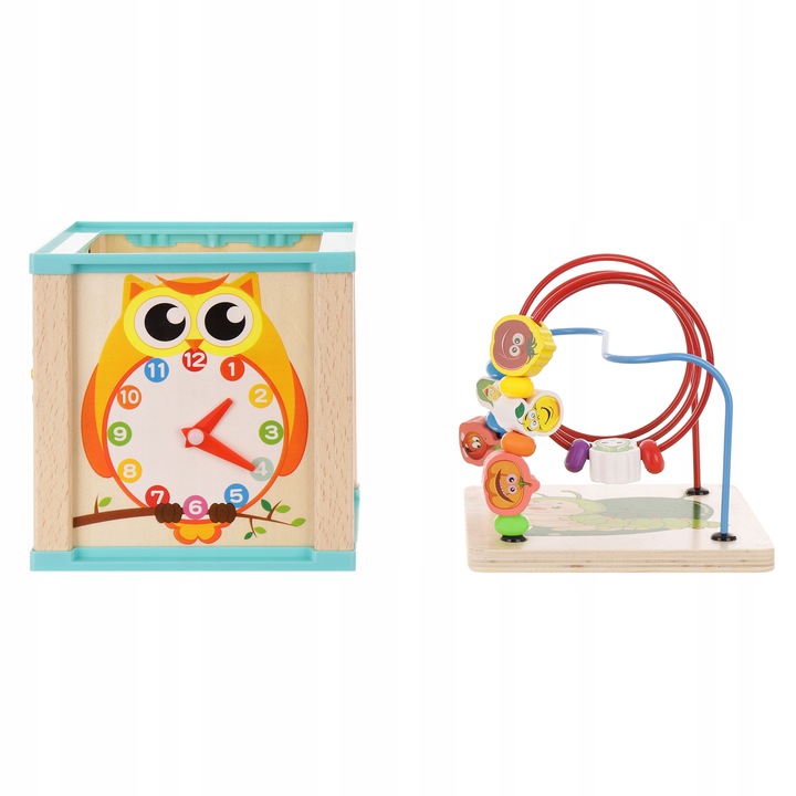 KOSTKA EDUKACYJNA MONTESSORI DREWNIANA PRZEPLATANKA LABIRYNT