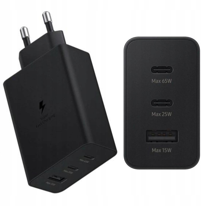 SZYBKA ŁADOWARKA SIECIOWA EPT650 TRIO 65W USB-C DO SAMSUNG GALAXY S22 23 24