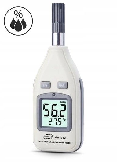 HIGROMETR WILGOTNOŚCIOMIERZ MIERNIK WILGOTNOŚCI I TEMPERATURY POWIETRZA LCD
