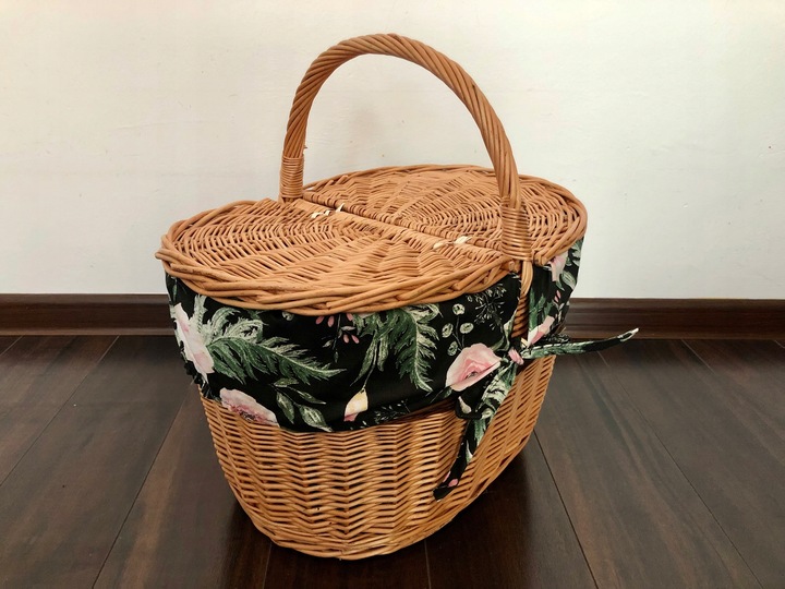 DUŻY KOSZ PIKNIKOWY WIKLINOWY Z WKŁADEM NEW