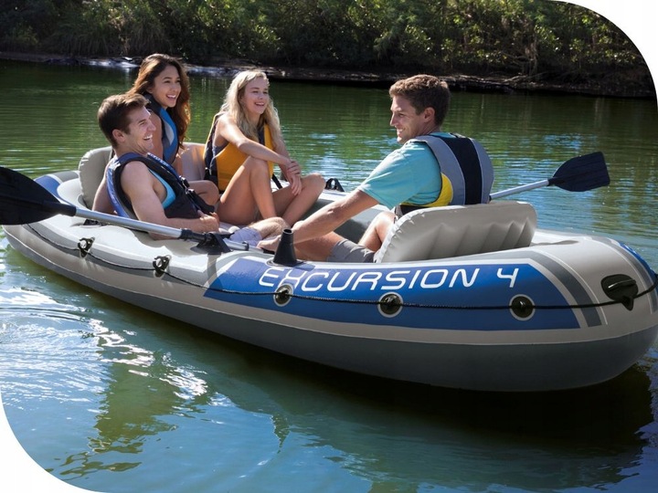 Ponton Wędkarski Excursion 4 os. Intex Pompka + Wiosła 68324 MODEL 2025