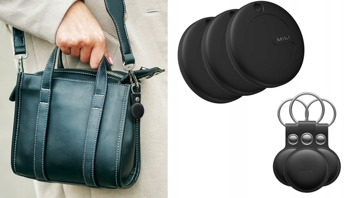Lokalizator GPS 3x MiTag MiLi do iOS + 3x Etui Brelok do plecaka kluczy psa