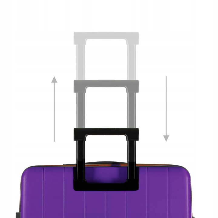 Walizka Średnia, Ciche i Skrętne Kółka 360°, Zamek TSA, ABS, Fioletowy