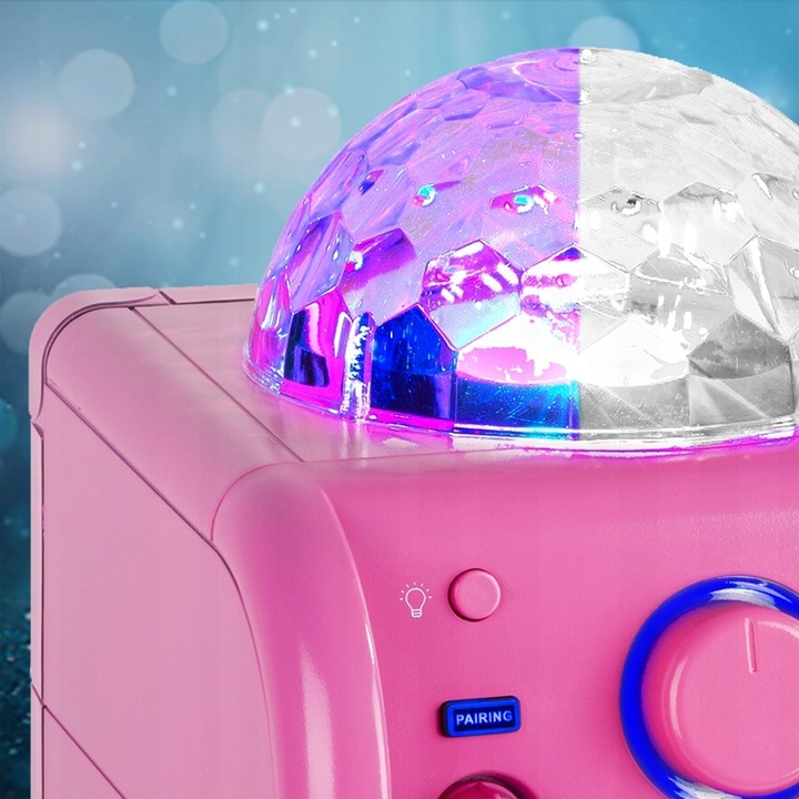 GŁOŚNIK BLUETOOTH LED RGB 50W+ MIKROFON KARAOKE