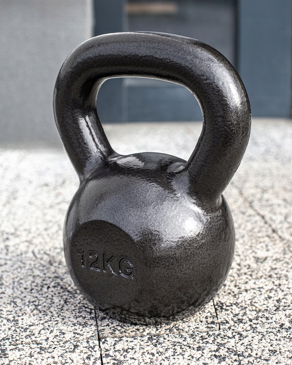 KETTLEBELL ODWAŻNIK DO ĆWICZEŃ KETTLE HANTLA HANTEL ŻELIWNY FITNESS 12KG