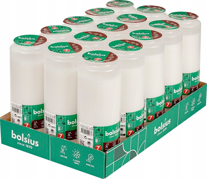 Całoroczne Wkłady Olejowe do Zniczy 17,7 cm Bolsius RC7 białe 140h - 15 szt