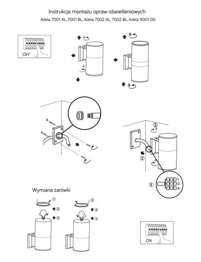 Kinkiet zewnętrzny Adela 7002 BL Suma