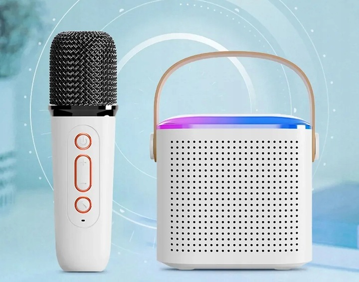 KARAOKE GŁOŚNIK BLUETOOTH BEZPRZEWODOWY ZESTAW 2X MIKROFONY DLA DZIECI RGB