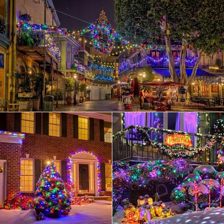 LAMPKI CHOINKOWE 1000 LED ZEWNĘTRZNE WEWNĘTRZNE MULTIKOLOR ŚWIĄTECZNE 70m