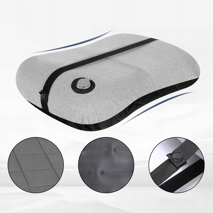 PODUSZKA SAMOPOMPUJĄCA Z POKROWCEM 43X28 KEMPING POD NAMIOT WYGODNA LEKKA