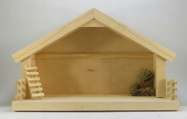 Szopka bożonarodzeniowa sosnowa +oświetlenie led