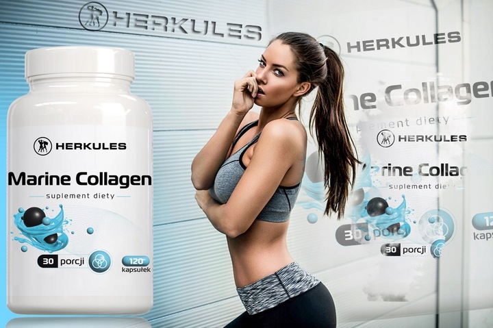 HERKULES Marine Collagen 120caps KOLAGEN RYBI KWAS HIALURONOWY WITAMINA C