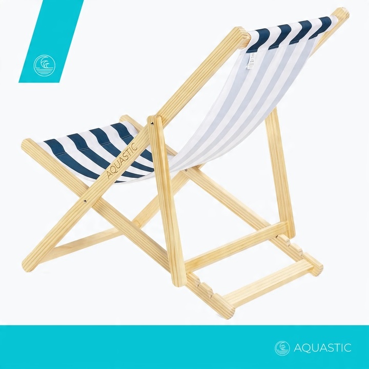 Leżak plażowy AQUASTIC Sunlito granatowy OS rozkładany Lekki 101x57x71 cm