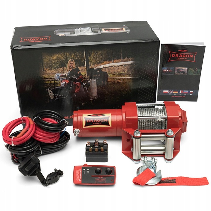 1,6T WYCIĄGARKA DRAGON 12V ELEKTRYCZNA WCIĄGARKA linowa pługa quada +pilot
