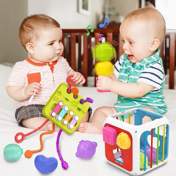 KOSTKA EDUKACYJNA SORTER ELASTYCZNA SENSORYCZNA MONTESSORI 7W1