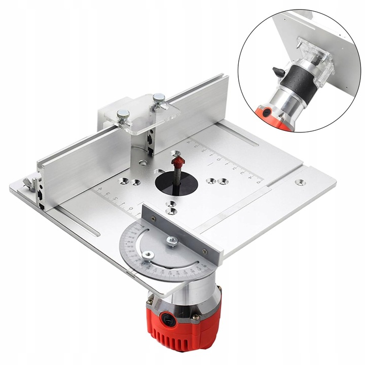 ALUMINIOWA PŁYTA DO STOŁU FREZARKI Z PROWADNICĄ UKOŚNĄ I PŁOTEM PROFESJONAL