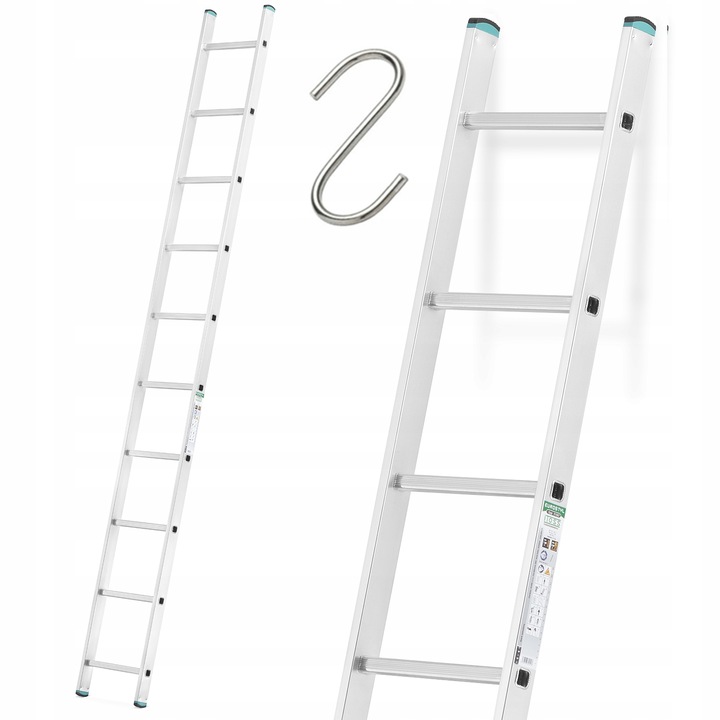 Drabiny drabina aluminiowa przystawna 1x10 - 2,84m