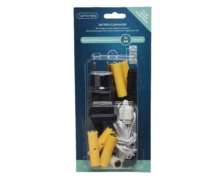 Eliminator baterii 3x 3 x AA zamiast 9 baterii 3V adapter 3m zasilacz