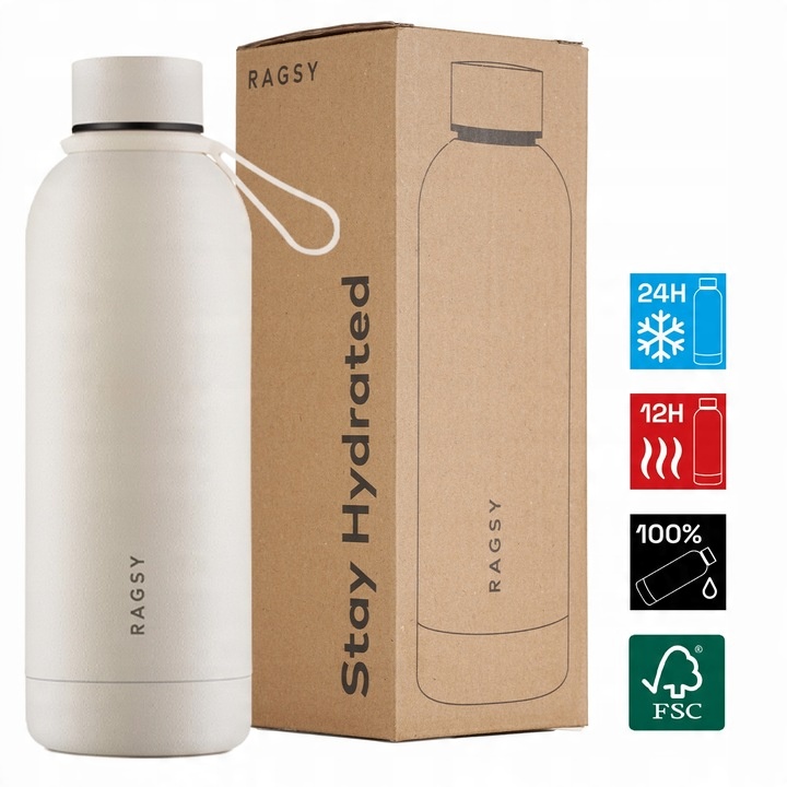 Butelka Termiczna Mojo 500 ml BPA FREE 12/24H - Sand/Piaskowa/Beżowa