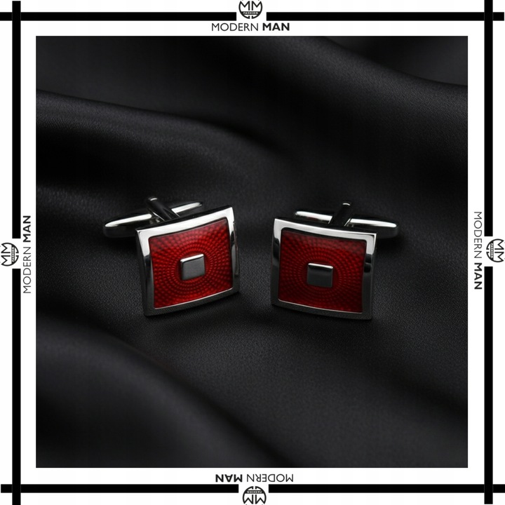 SPINKI DO MANKIETÓW MĘSKIE CZERWONE IDEALNY PREZENT DLA NIEGO