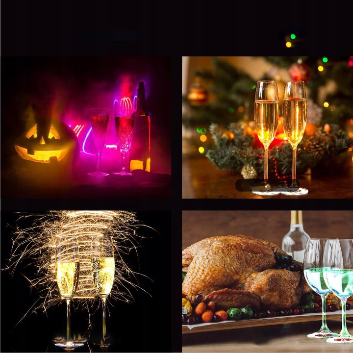 Podstawka Naklejka LED pod Butelkę Szklankę Kubek Zestaw 10 szt.