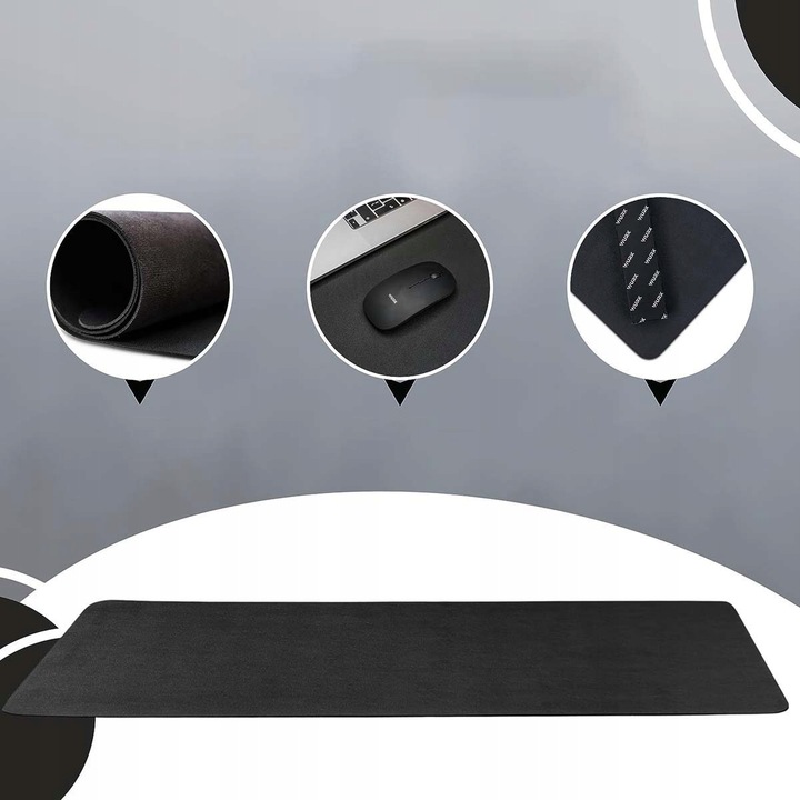 PODKŁADKA POD MYSZ GAMINGOWA NA BIURKO DUŻA 120*60 CM SKÓRA PU