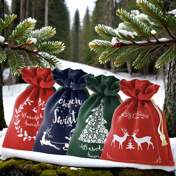 Torba worek torebka opakowanie na prezenty prezent świąteczna 30X45 Zestaw
